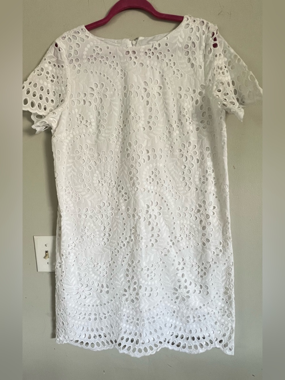 Preston & York White Eyelet Short-Sleeve Shift Dress